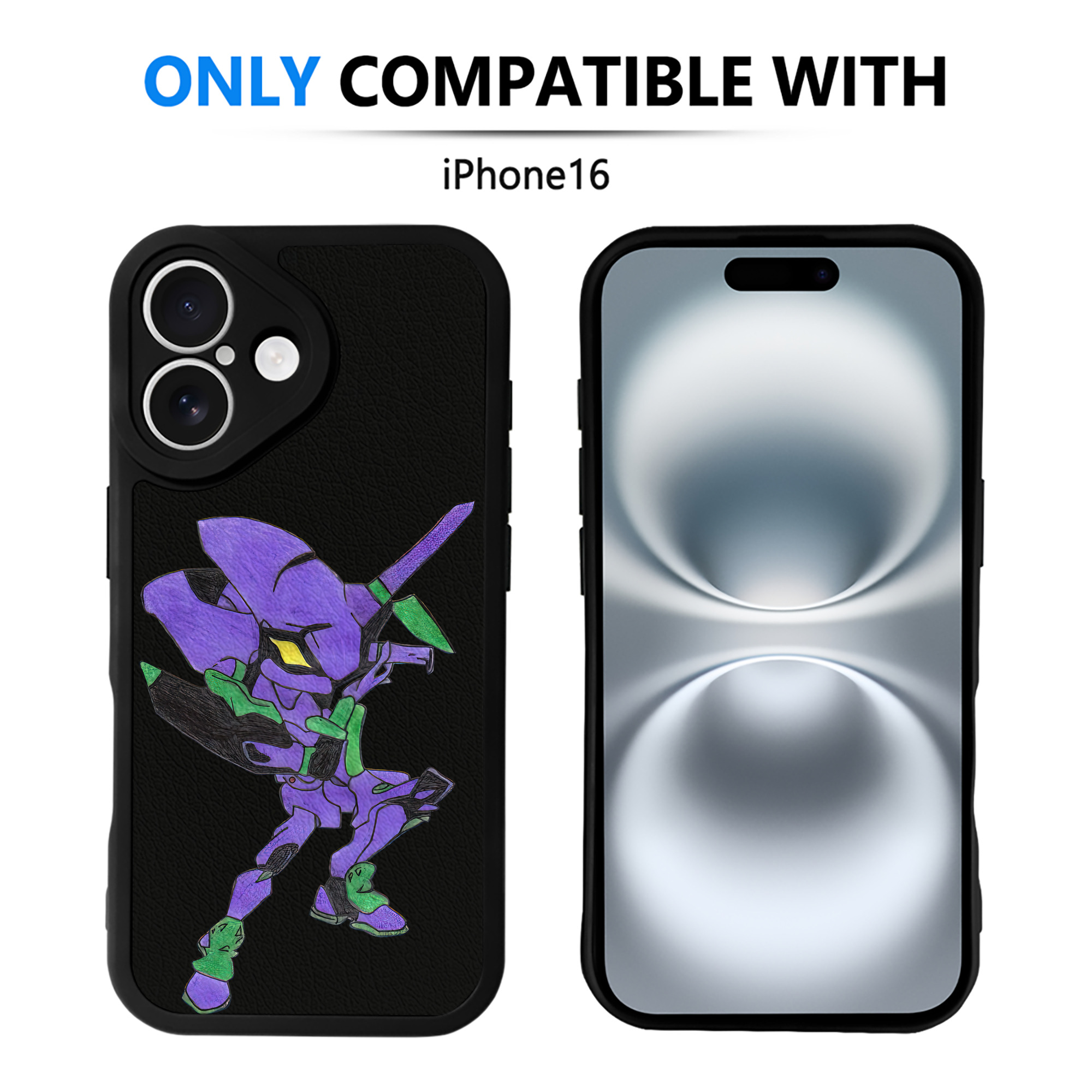 （画像用） EVA 新世紀エヴァンゲリオン 【iPhone 16シリーズ対応】シリコンスマホケース（レザー調） 材質：シリコン